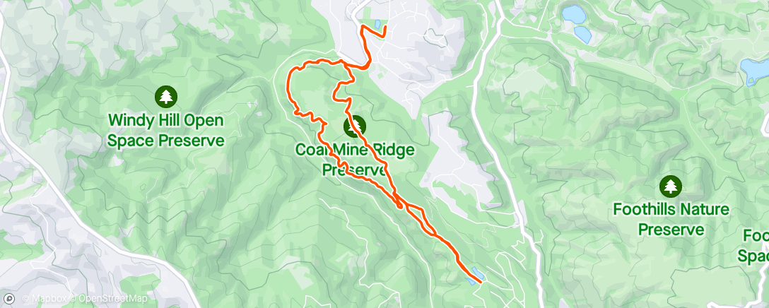 Map of the activity, Portola valley jog w Caroline