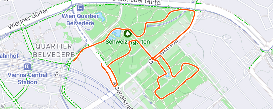 Map of the activity, final Wien stroll