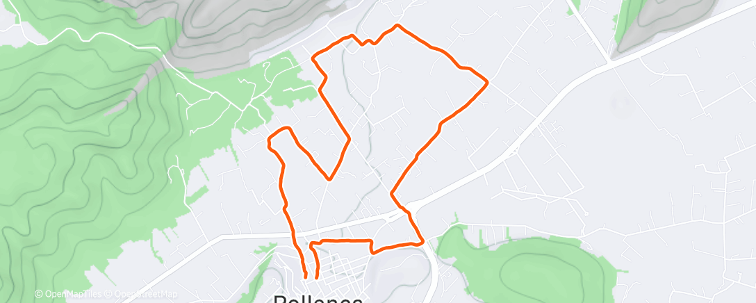 Map of the activity, Afternoon Run
