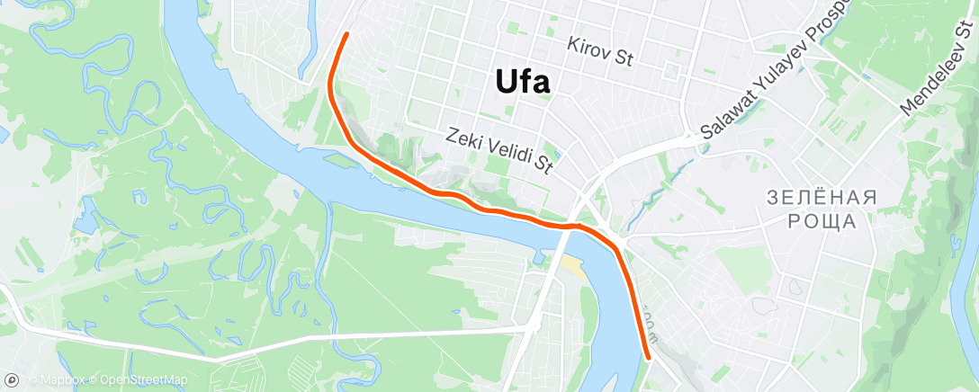 Map of the activity, Evening Run