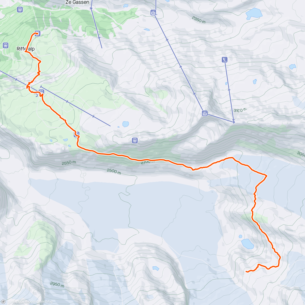 Map of the activity, Monte Rosa Hutte