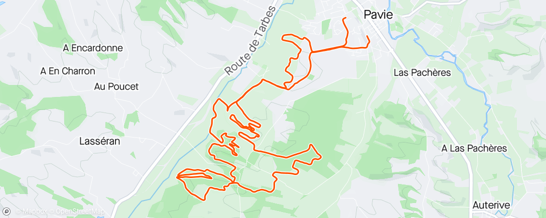 Map of the activity, Pavie Trail