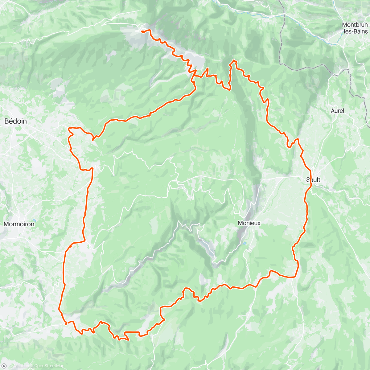 Mapa de la actividad (Ventoux Touristenseite)