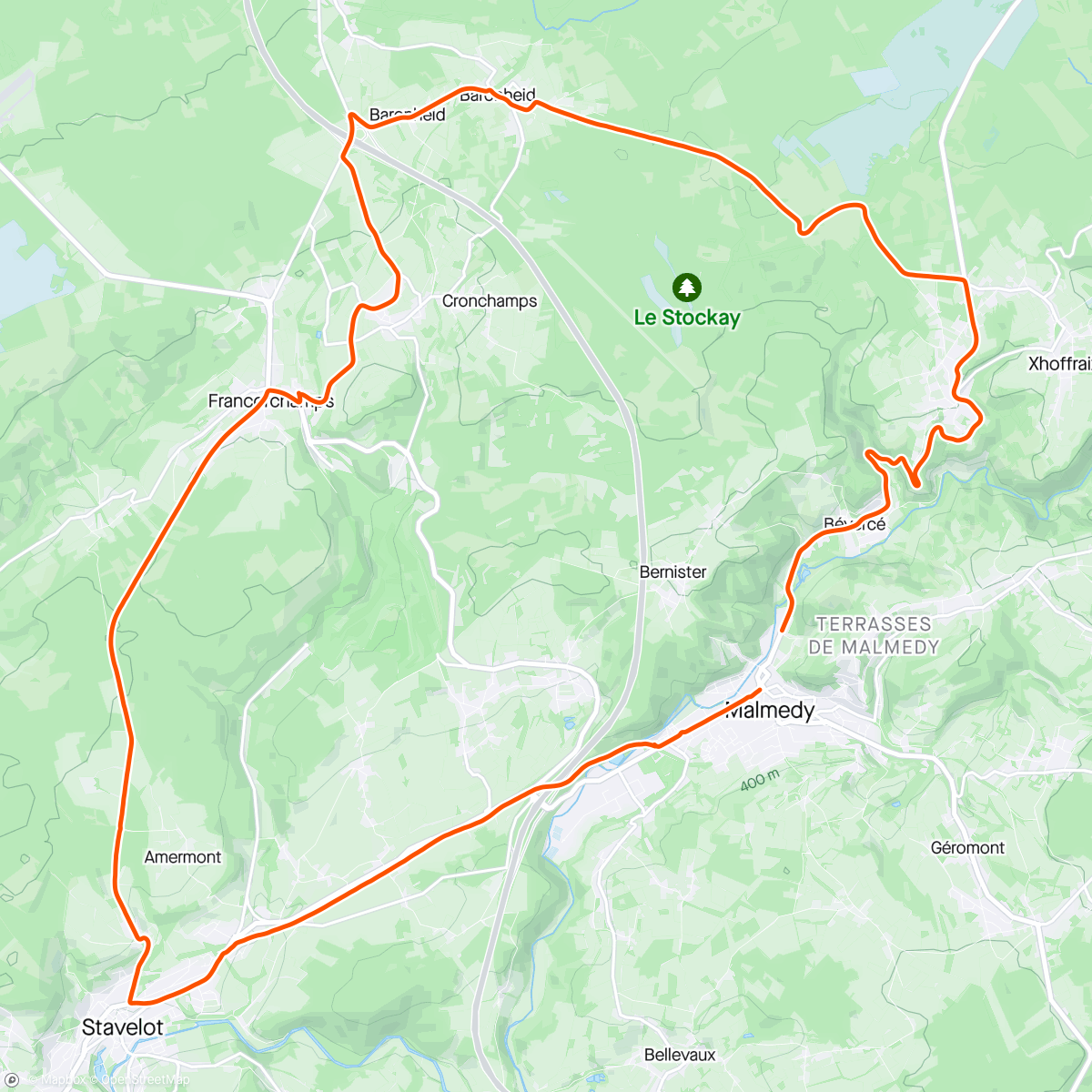 Map of the activity, Snow on the top of the Belgium mountain (142m of elevation), WTF