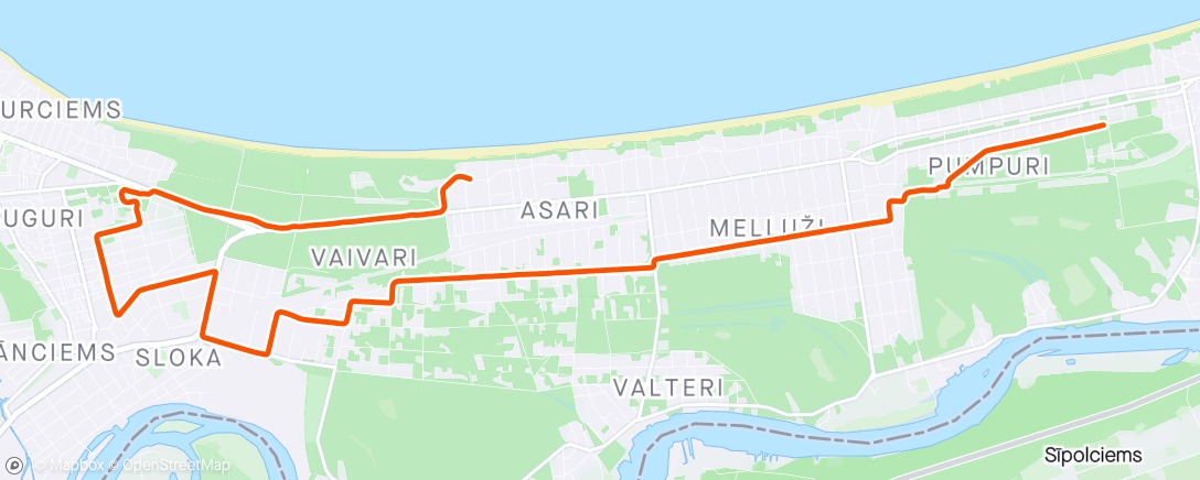 Mapa de la actividad, Вечерний велозаезд