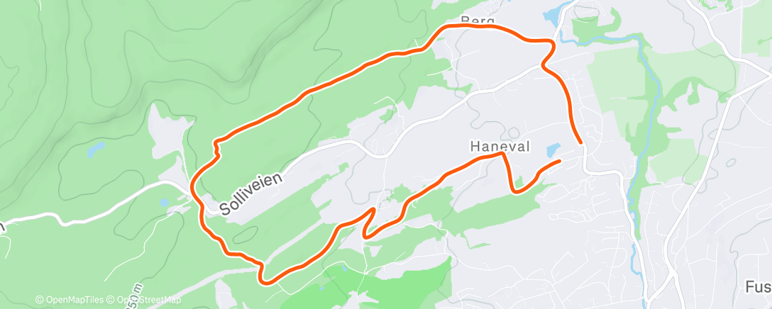 Map of the activity, Afternoon Trail Run