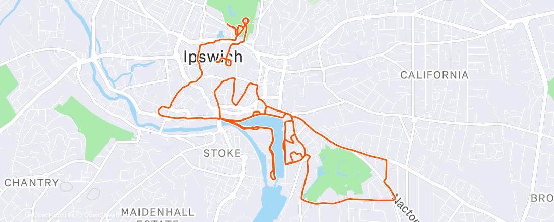 Map of the activity, Morning Run