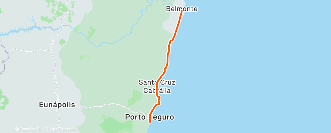 Map of the activity, 2° Trecho. Belmonte - Arraial D'ajuda