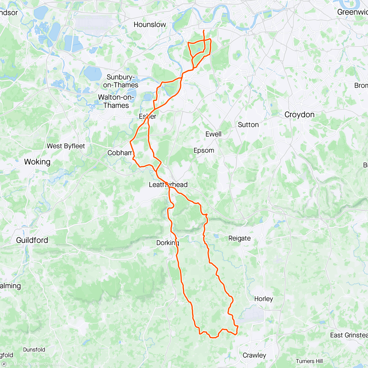 Map of the activity, Punchy Saturday ride