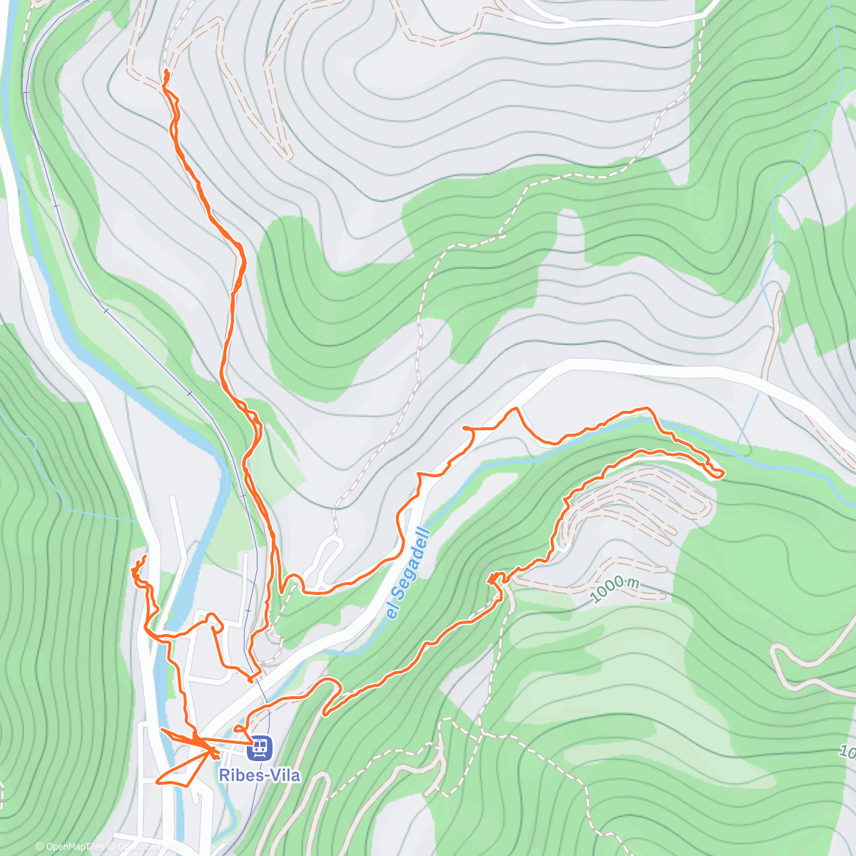 Map of the activity, Caminata de tarde
