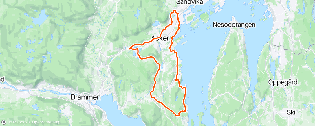 Map of the activity, Røyken, Åros med n’Kim ⛅