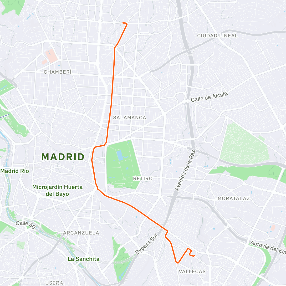 Map of the activity, San Silvestre Vallecana Internacional 2025