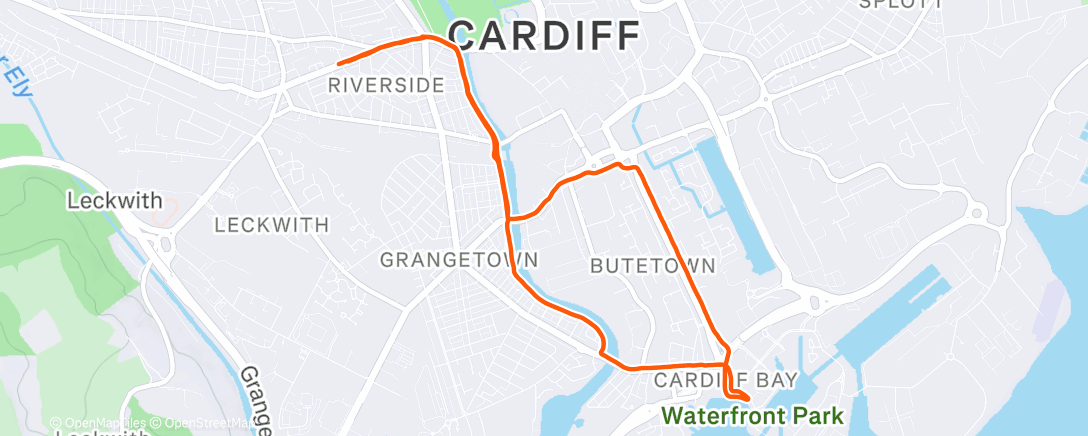 Map of the activity, Evening Run