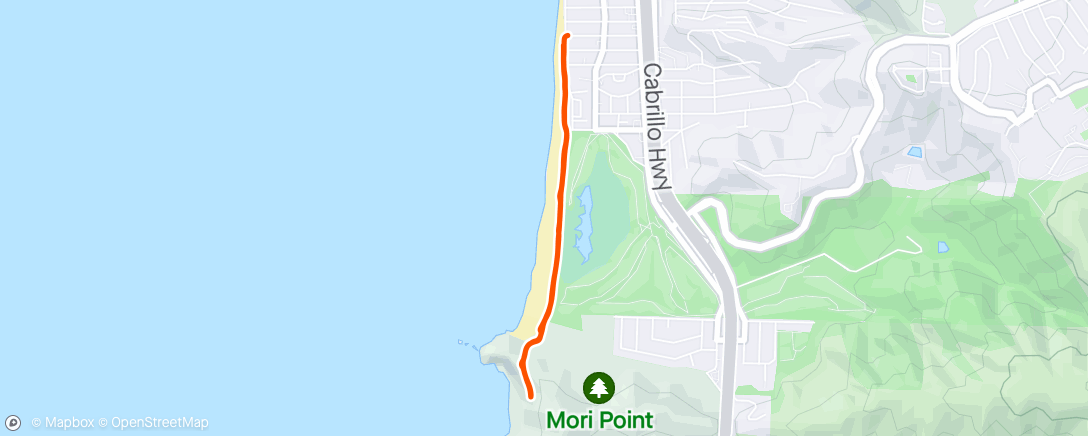 Map of the activity, Sunset walk with wife