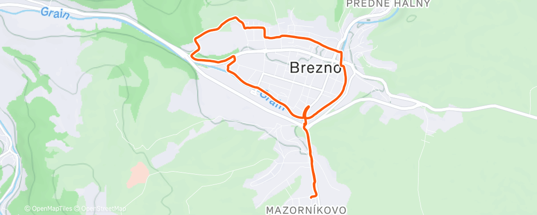 Map of the activity, Afternoon Run