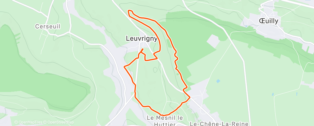 Map of the activity, Course à pied le matin