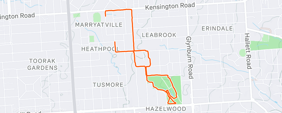 Map of the activity, Evening Walk