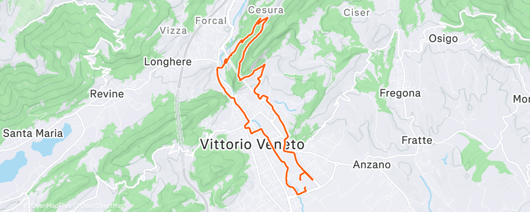 Map of the activity, Corsa mattutina