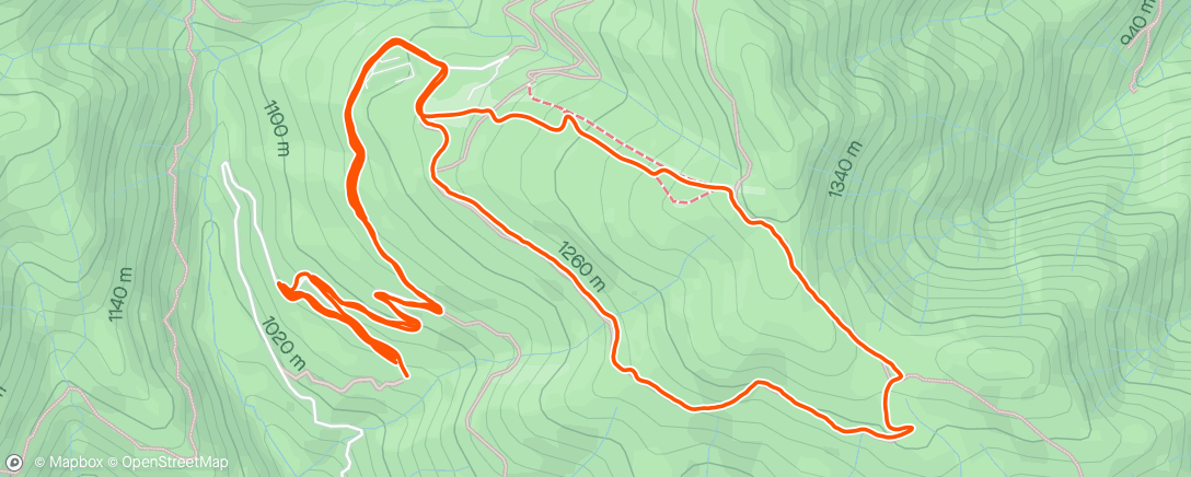 Map of the activity, Ripetute in salita + giretto in foresta