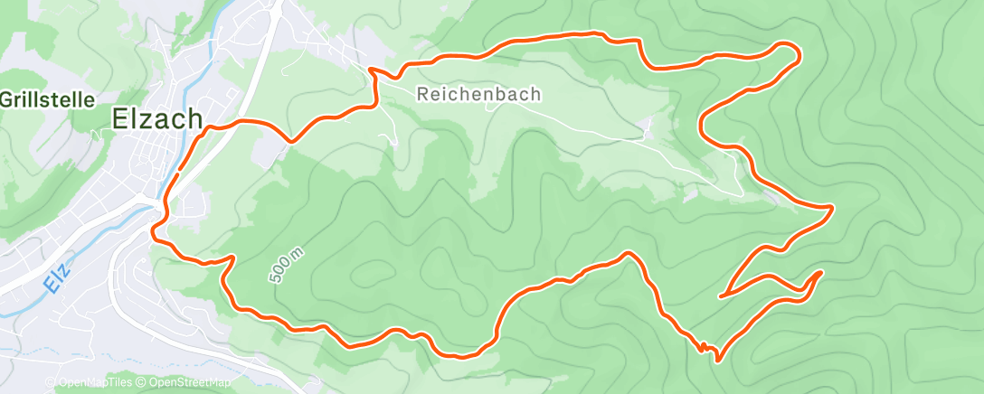 Map of the activity, Trailrun Elzach