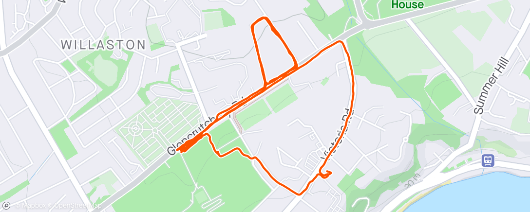 Map of the activity, IQEQ Hills and Sprints with Christian