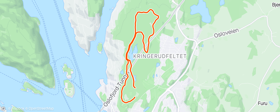 Map of the activity, Fin løpetur på sti med Tinka 🐕🏃