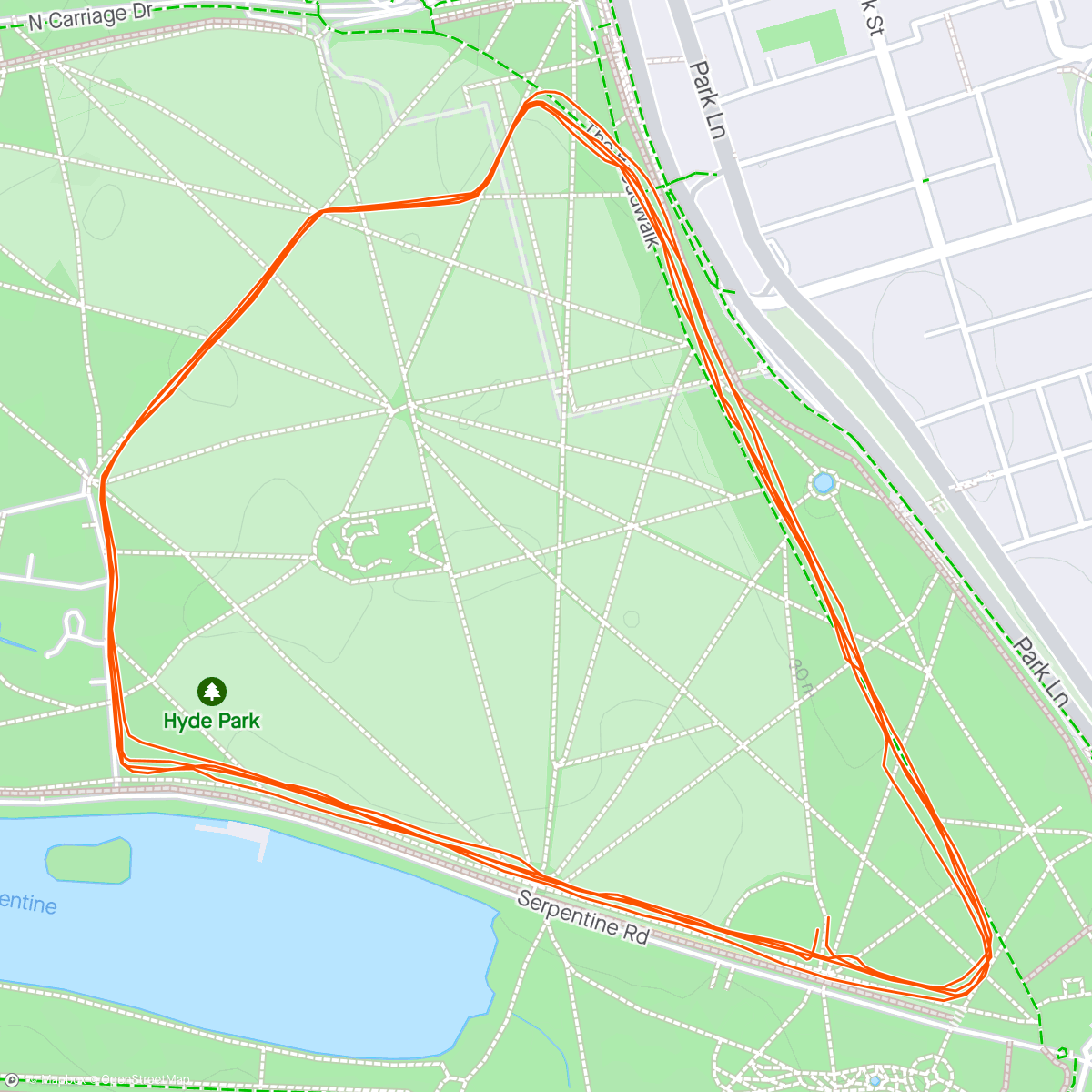 Map of the activity, Hyde Park