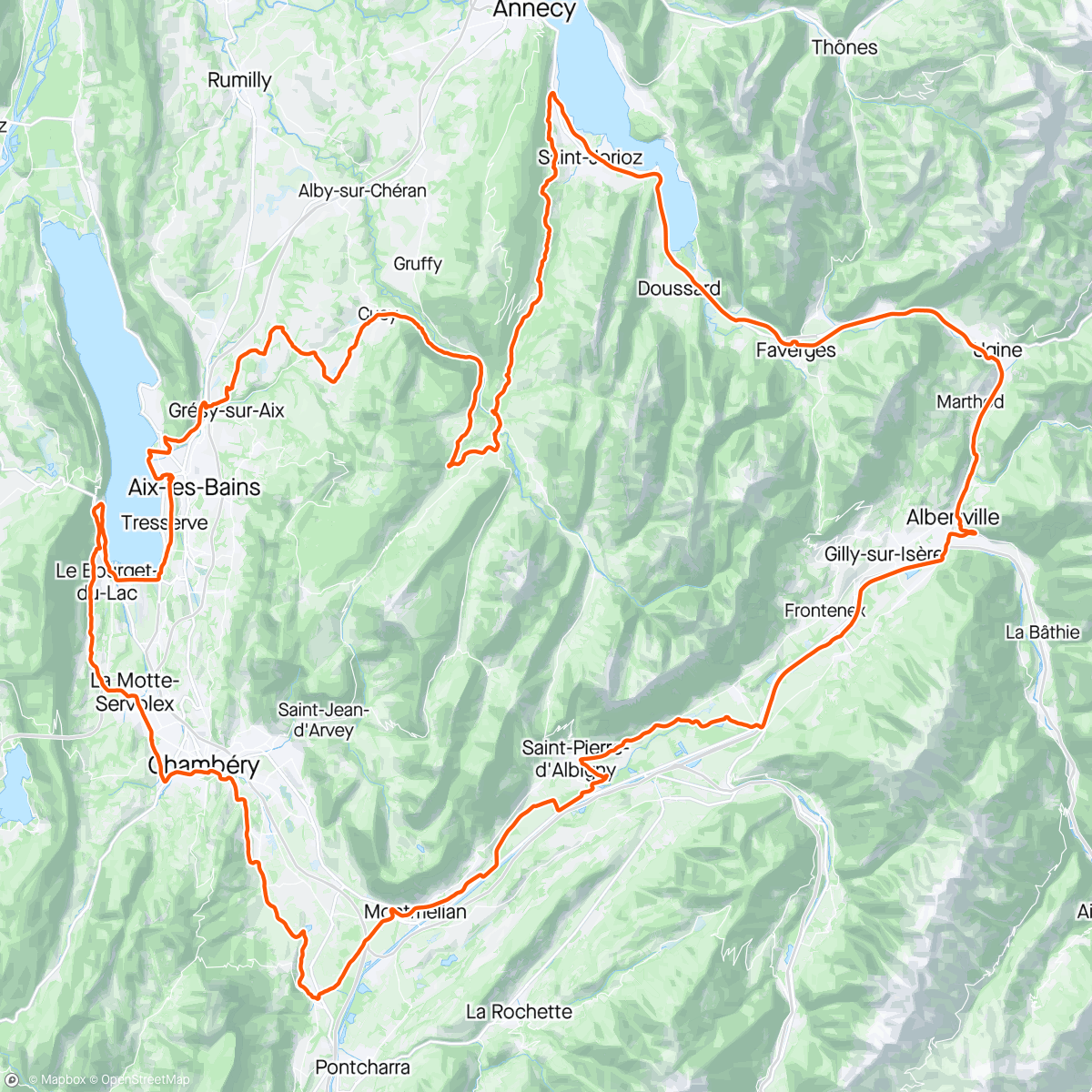 Карта физической активности (La Ronde des Fruitières Baujues "petit plateau")