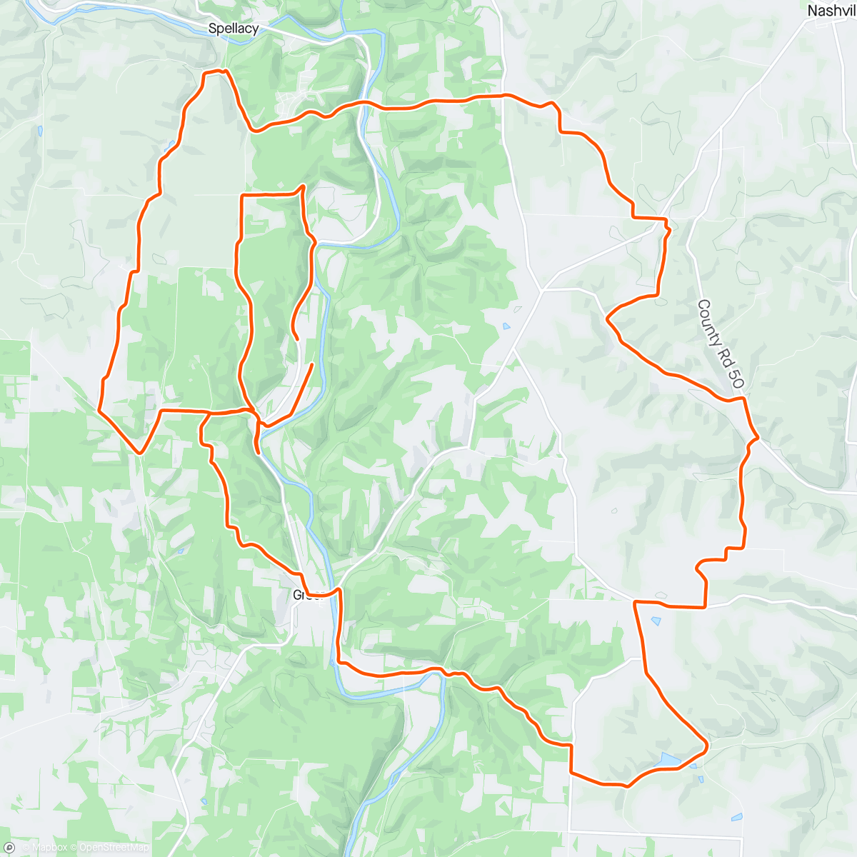 Map of the activity, Black Fork Gravel Grinder.  1st time. WOW