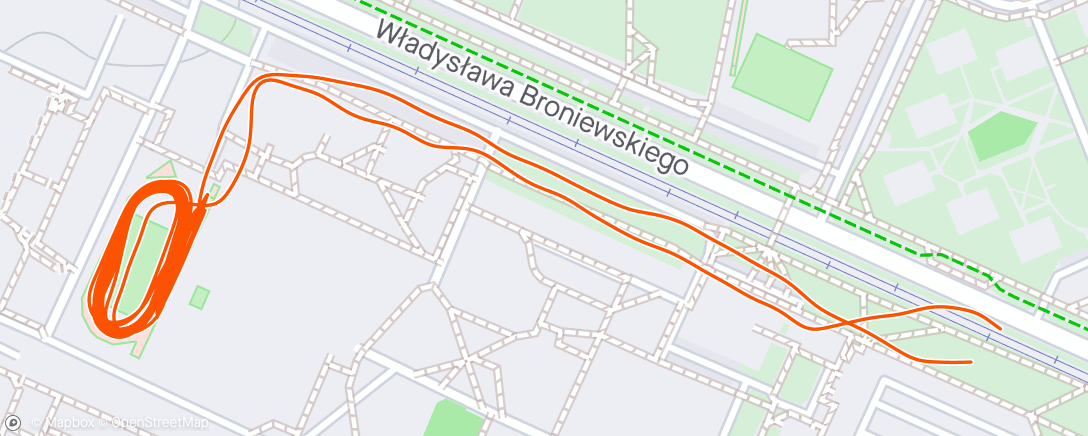 Map of the activity, Evening Run