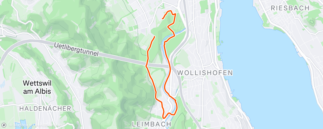 Map of the activity, Afternoon Run