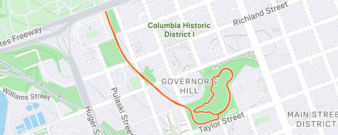 Map of the activity, Afternoon Run