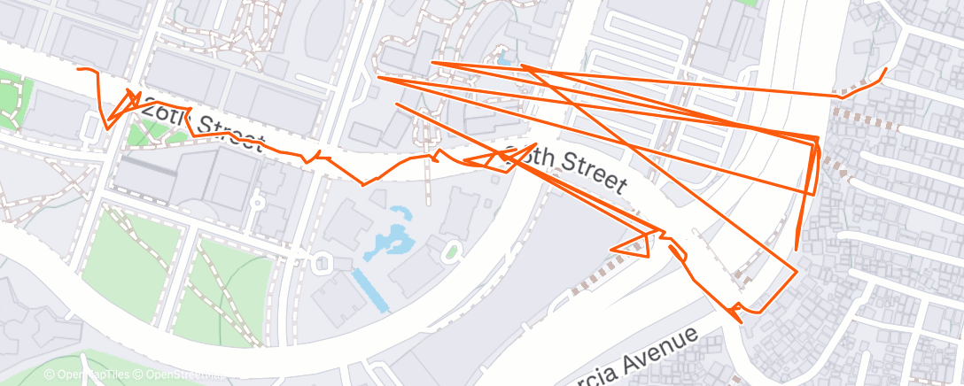 Map of the activity, Afternoon Run