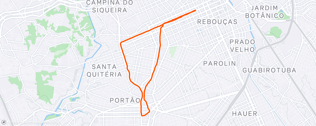 Map of the activity, Corrida ao entardecer