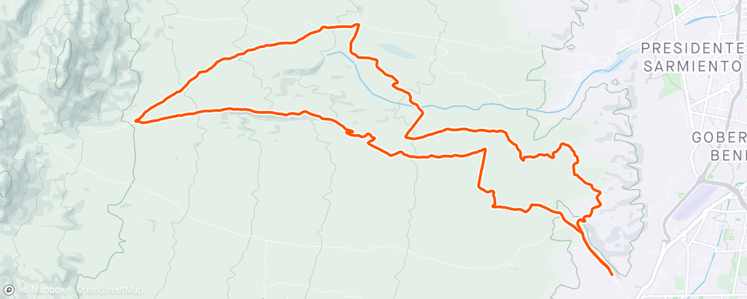 アクティビティ「Vuelta en bicicleta de montaña a la tarde」の地図