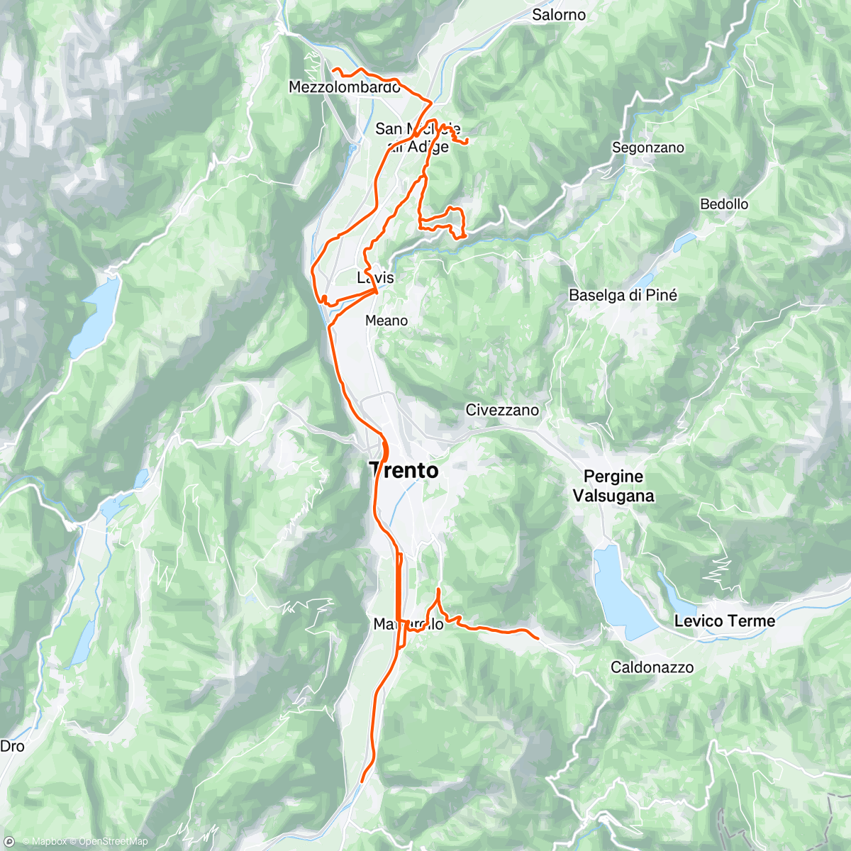 Map of the activity, Ciclismo