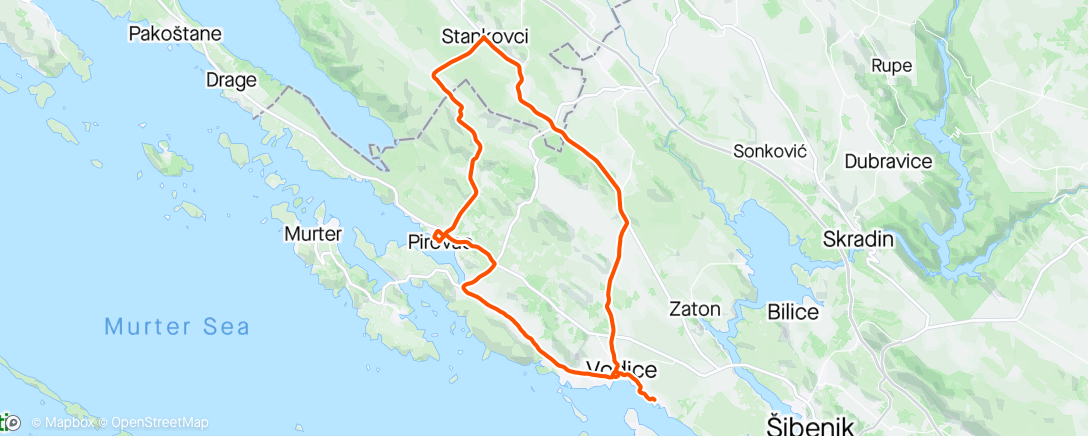 Map of the activity, Kroatia day #4
