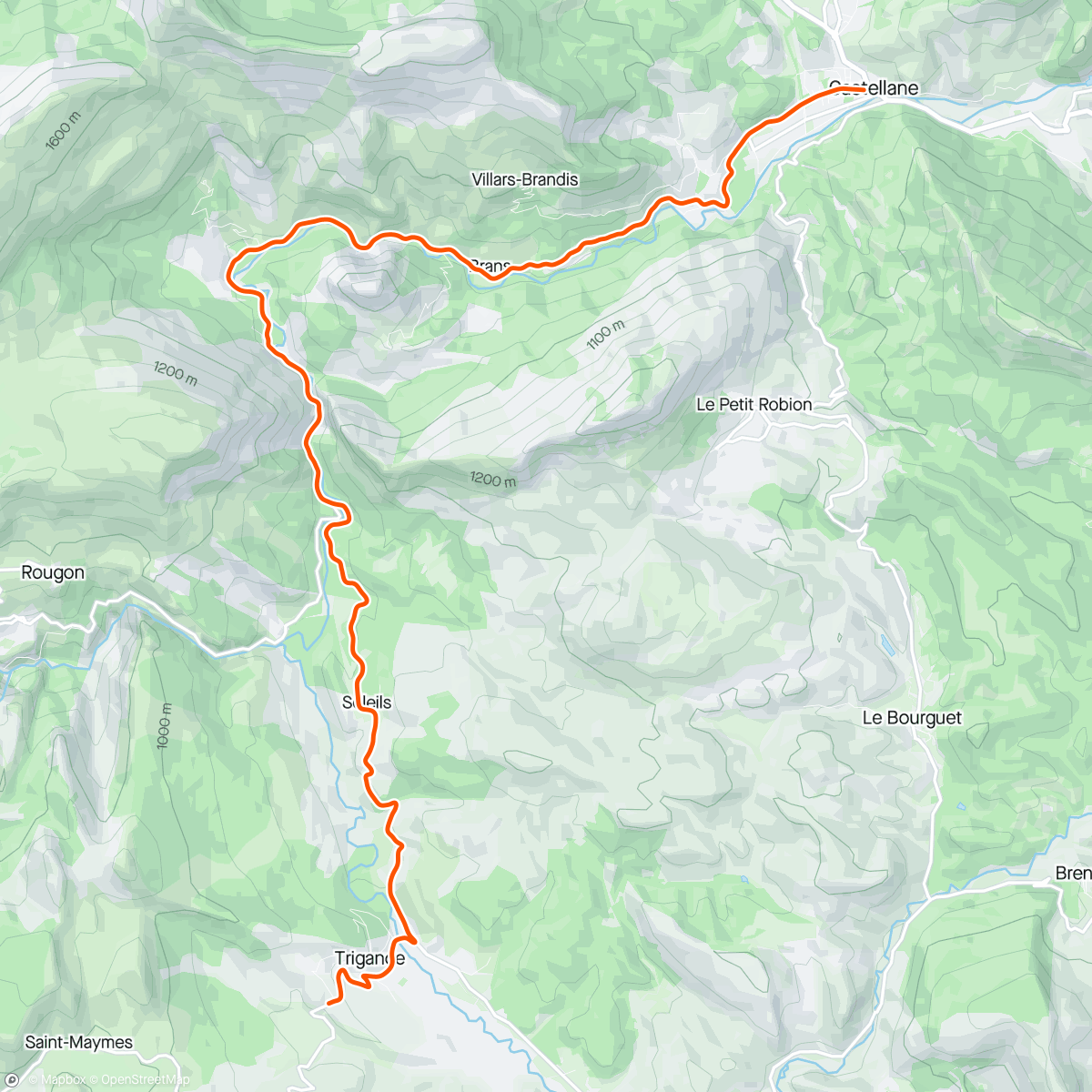 Map of the activity, ROUVY - Trigance to Castellane | France