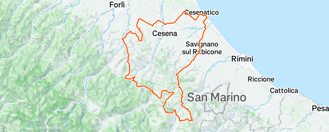 Map of the activity, Ultimo “lungo” (lungo si fa per dire) prima della Race Across Italy: Nove Colli in solitaria