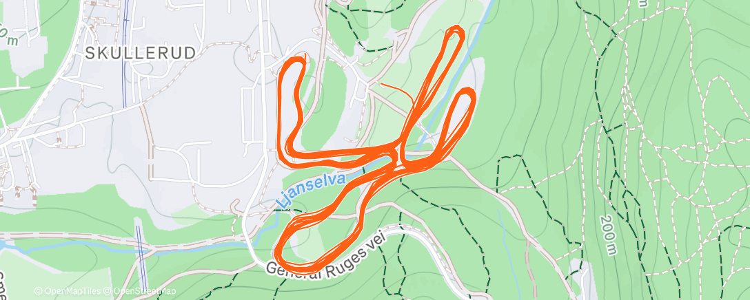 Map of the activity, Skullerud progressivt