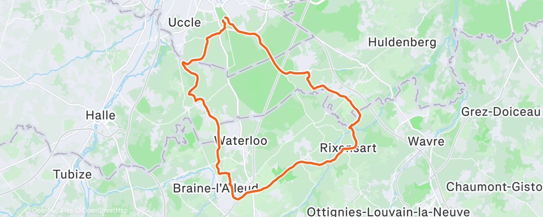 Map of the activity, Les Zinnekes au Lion de Waterloo 💂‍♀️