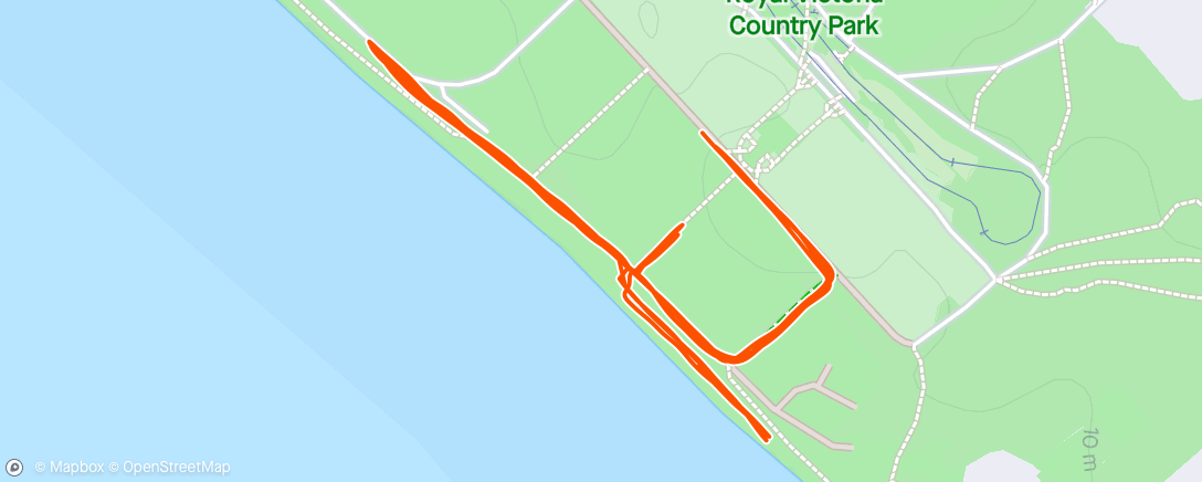 Map of the activity, NAR compass run down by the shore.