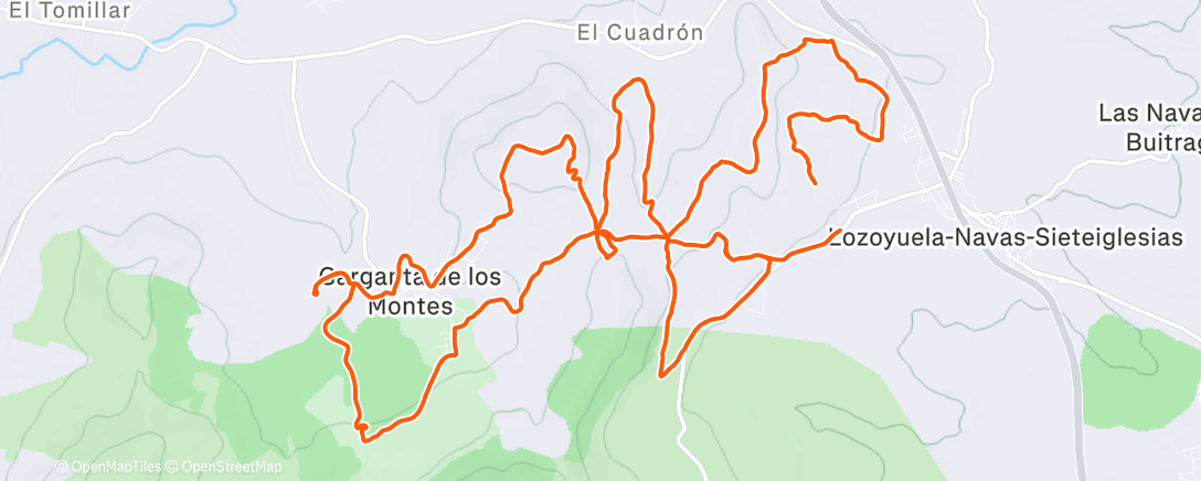 Map of the activity, Bicicleta a la hora del almuerzo