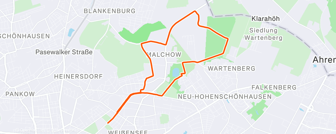 Map of the activity, 15K Semi-easy