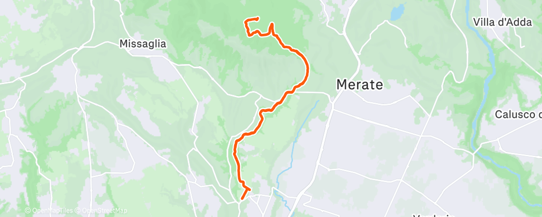 Map of the activity, Sessione di trail running mattutina