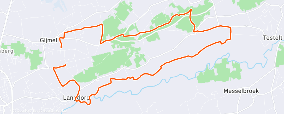 Map of the activity, Middagloop