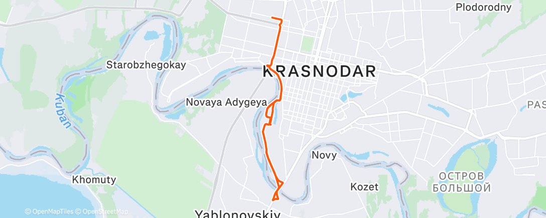 Map of the activity, Morning Run