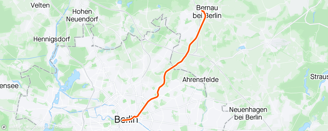 Map of the activity, RR-Fahrt am Abend