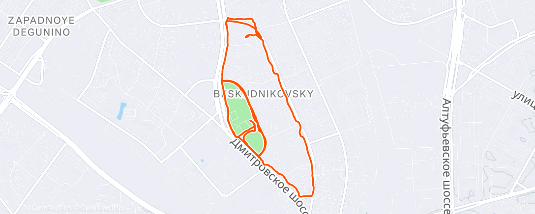 Map of the activity, Вечерний забег