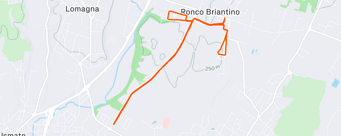 Map of the activity, 45' E